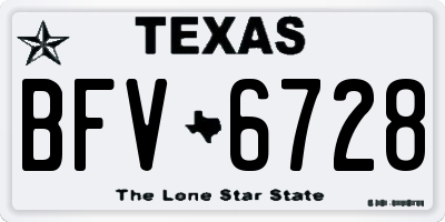 TX license plate BFV6728
