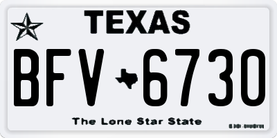 TX license plate BFV6730