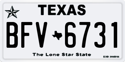 TX license plate BFV6731