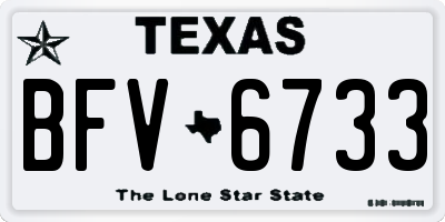 TX license plate BFV6733
