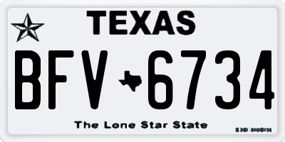 TX license plate BFV6734