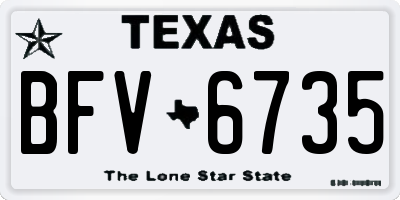 TX license plate BFV6735