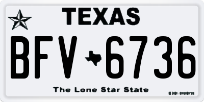 TX license plate BFV6736