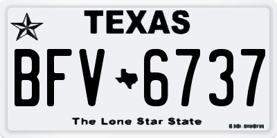 TX license plate BFV6737