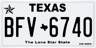 TX license plate BFV6740