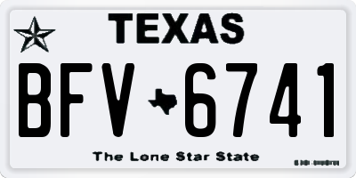 TX license plate BFV6741