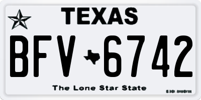 TX license plate BFV6742