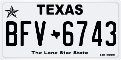TX license plate BFV6743