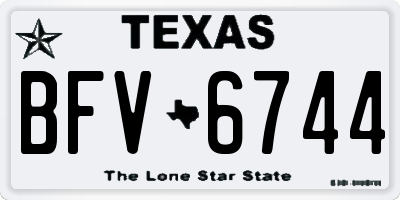 TX license plate BFV6744