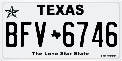 TX license plate BFV6746