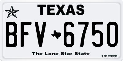 TX license plate BFV6750