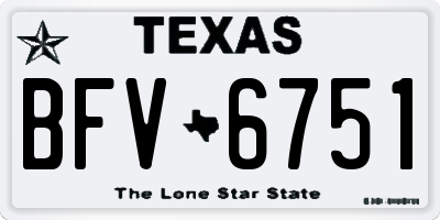 TX license plate BFV6751