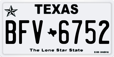 TX license plate BFV6752