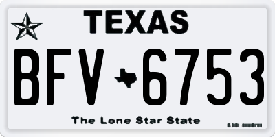 TX license plate BFV6753