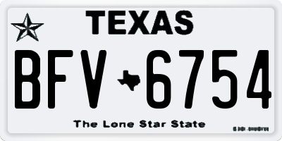 TX license plate BFV6754