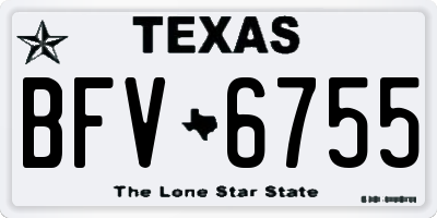 TX license plate BFV6755