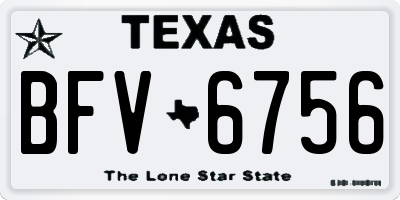 TX license plate BFV6756