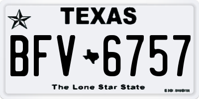 TX license plate BFV6757