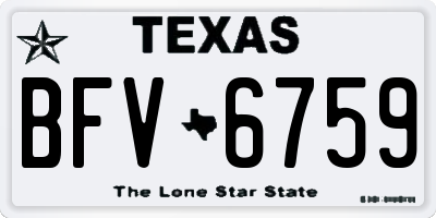 TX license plate BFV6759