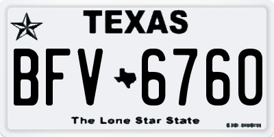 TX license plate BFV6760