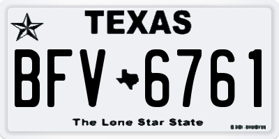 TX license plate BFV6761