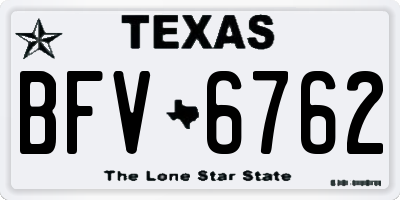 TX license plate BFV6762