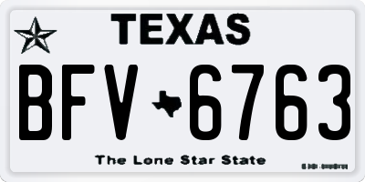 TX license plate BFV6763