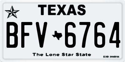 TX license plate BFV6764