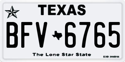 TX license plate BFV6765