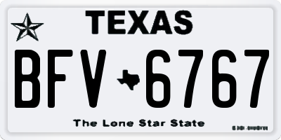 TX license plate BFV6767