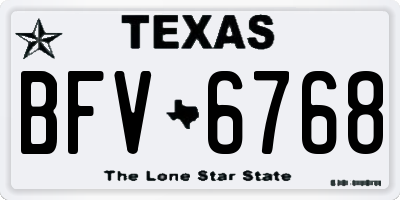 TX license plate BFV6768