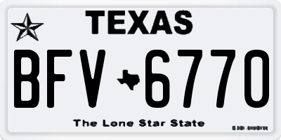 TX license plate BFV6770