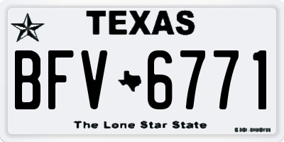 TX license plate BFV6771