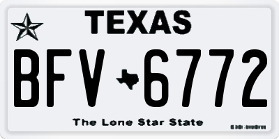 TX license plate BFV6772