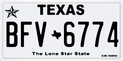 TX license plate BFV6774