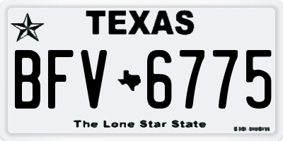 TX license plate BFV6775