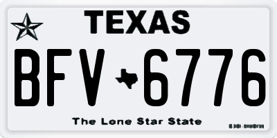 TX license plate BFV6776