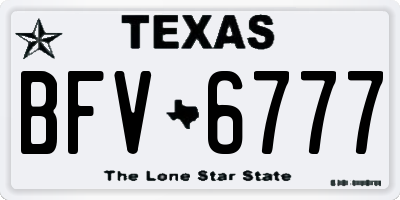 TX license plate BFV6777