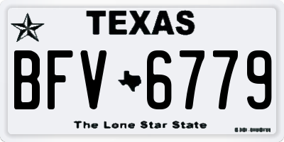 TX license plate BFV6779