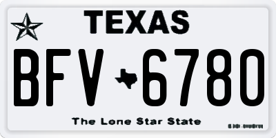 TX license plate BFV6780