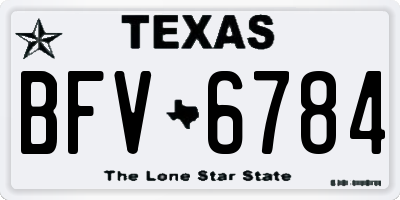 TX license plate BFV6784