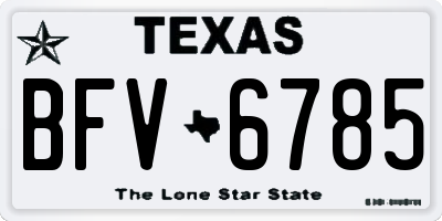 TX license plate BFV6785