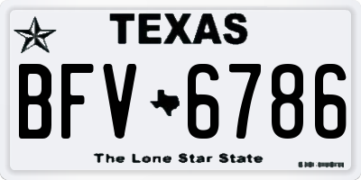 TX license plate BFV6786