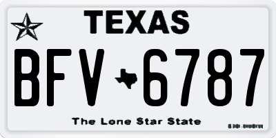 TX license plate BFV6787