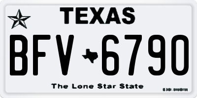 TX license plate BFV6790