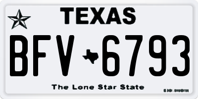 TX license plate BFV6793