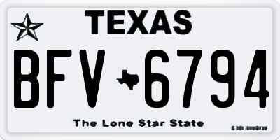 TX license plate BFV6794