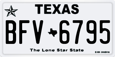 TX license plate BFV6795