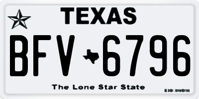 TX license plate BFV6796