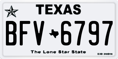 TX license plate BFV6797